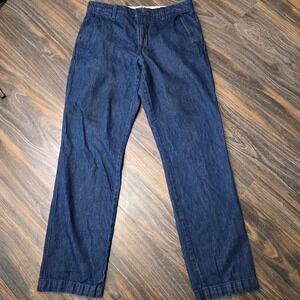 Levis XX Chino Authentic Relaxed Pants Mens W32 L34 Indigo Blue Denim A5753-0028